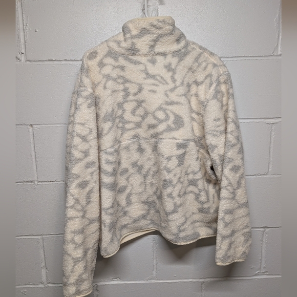 Z by Zella Women's Cozy Cream Gray Fleece Button Snap Jacket XL - Picture 2 of 5